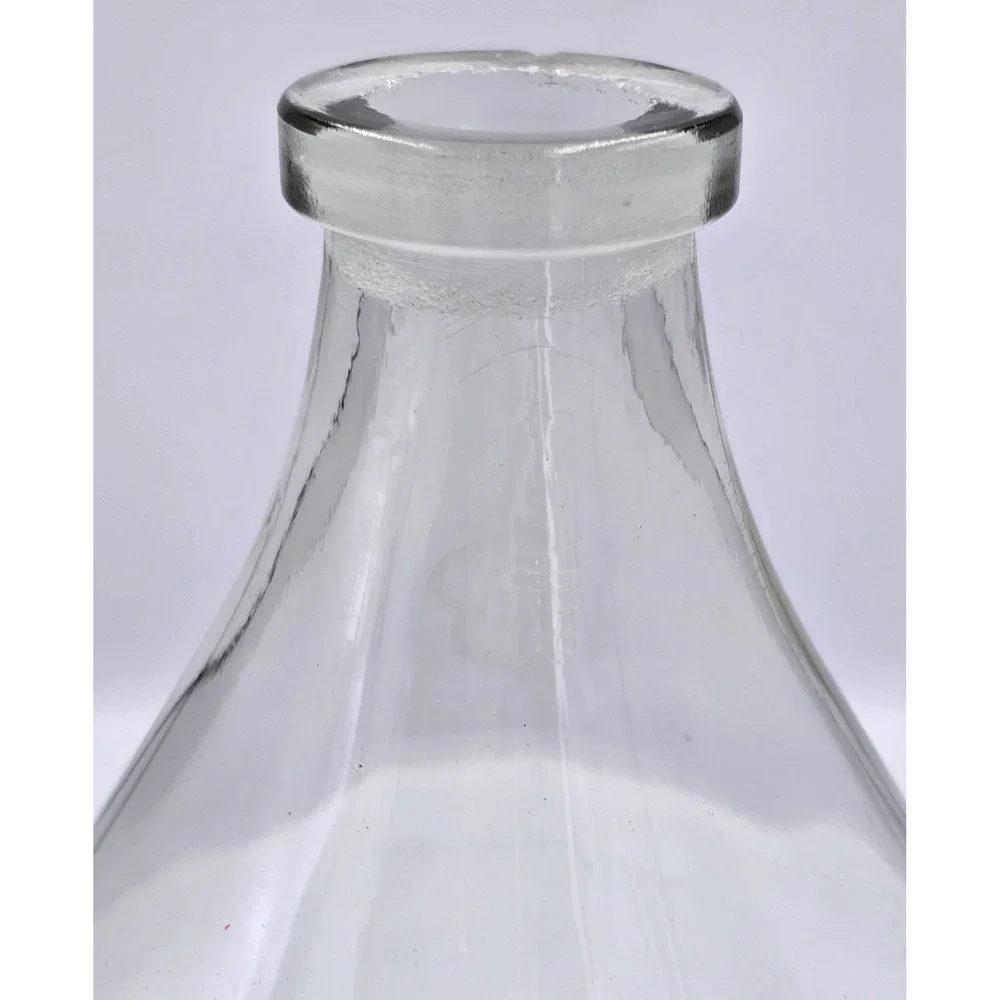 Early American Hand Blown Clear Glass Teardrop Heavy Decanter Vase Bottle   10
